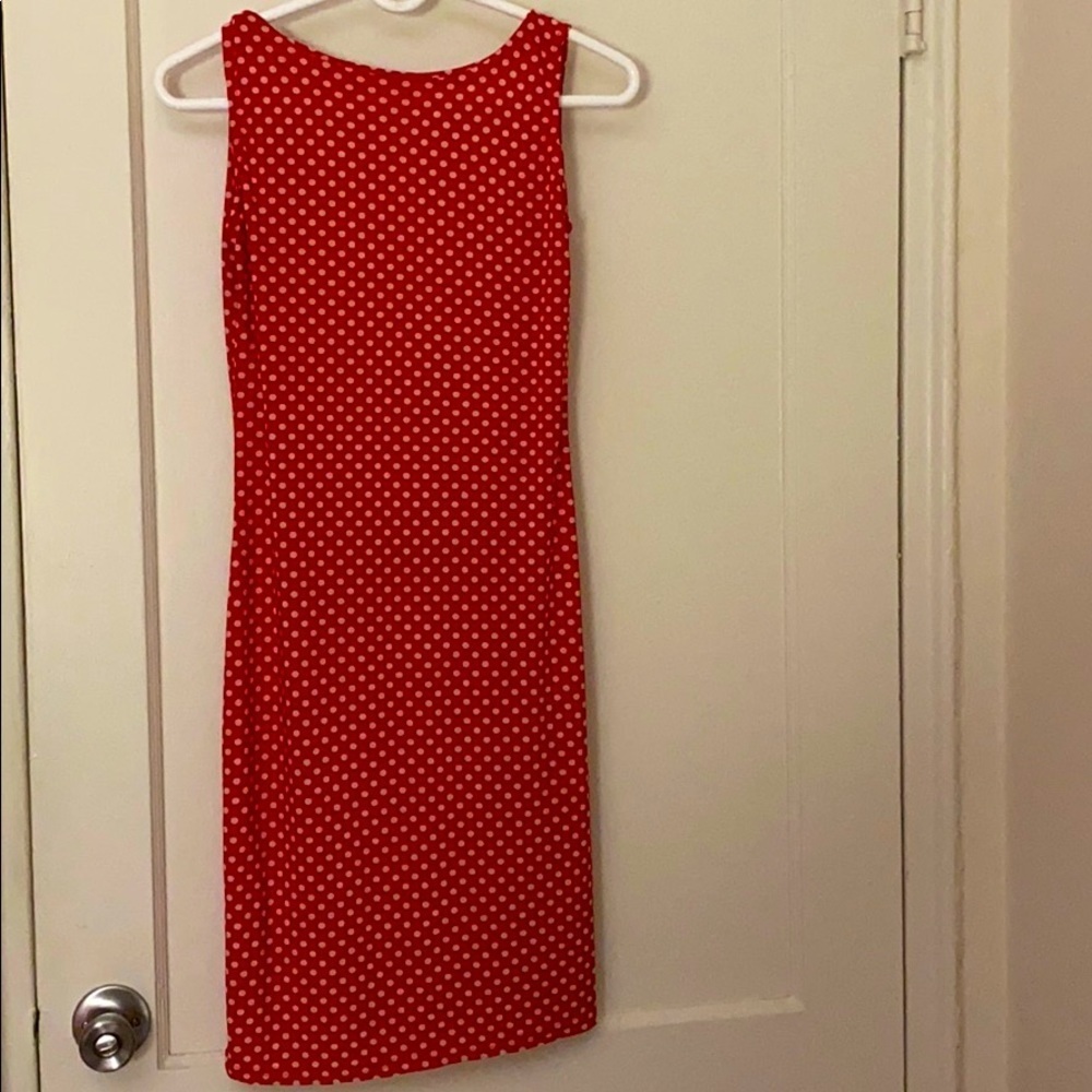 Red Polka dot open back dress size: M